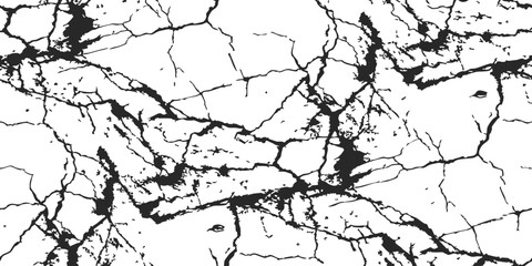 Obraz premium Black and white texture with abstract cracks and distressed grunge lines for vintage design and backdrop usage
