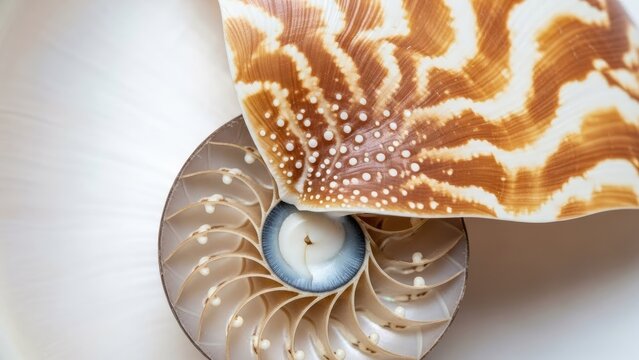 Cross section of a nautilus shell interior.