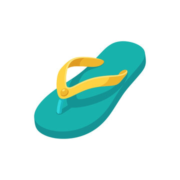 Teal summer sandal isometric view.