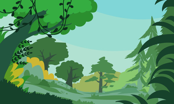 Vector Organic flat jungle background