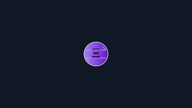 Minimalist loading spinner animation with rotating arrows on dark 4k background, progress waiting