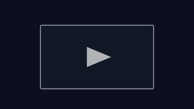 Minimalist play button animation with changing border colors for ui and digital media projects 4k user interface