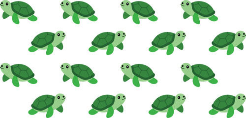 Fototapeta premium Cute sea turtle seamless pattern, ocean wildlife background for fabric, nursery and nature illustration designs vector