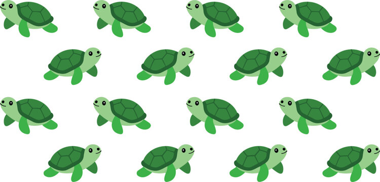 Cute sea turtle seamless pattern, ocean wildlife background for fabric, nursery and nature illustration designs vector