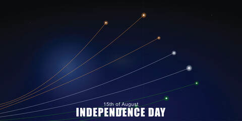 Indian independence day banner with tricolor light trails © Sharmin eps