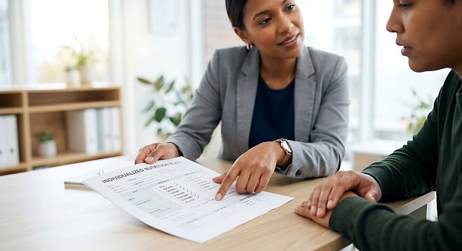 Professional woman explaining personalized nutrition plan to client