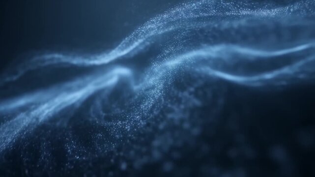 Stunning 3D Abstract Background Featuring A Glowing Blue Particle Swirl. Ideal For Concepts Of Data Flow, Quantum Computing, Energy Motion, Dynamic Neural Networks, And Futuristic Technology Themes.