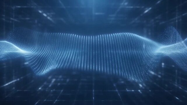 Stunning 3D Abstract Background Featuring A Glowing Blue Particle Swirl. Ideal For Concepts Of Data Flow, Quantum Computing, Energy Motion, Dynamic Neural Networks, And Futuristic Technology Themes.