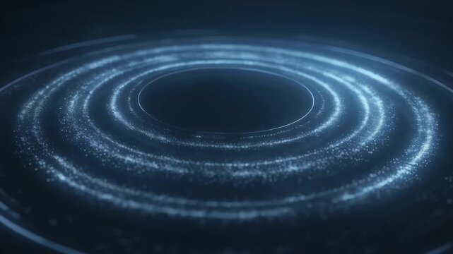 Stunning 3D Abstract Background Featuring A Glowing Blue Particle Swirl. Ideal For Concepts Of Data Flow, Quantum Computing, Energy Motion, Dynamic Neural Networks, And Futuristic Technology Themes.