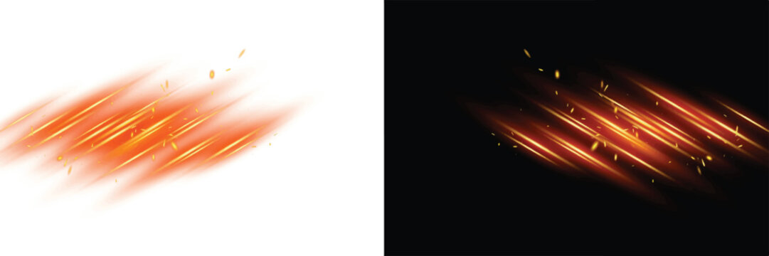 Abstract red motion blur streaks light effect isolated on black and white background with abstract velocity directional horizontal background particle