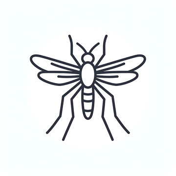 Outline mosquito insect pest control, vector simple line icon, disease vector