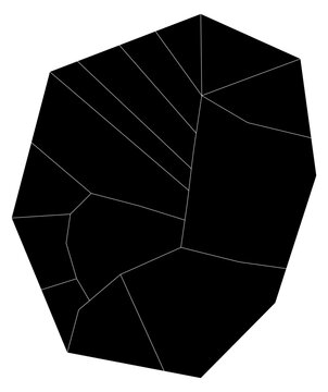 A contour map of Nauru with district borders. Nauruan administrative silhouette
