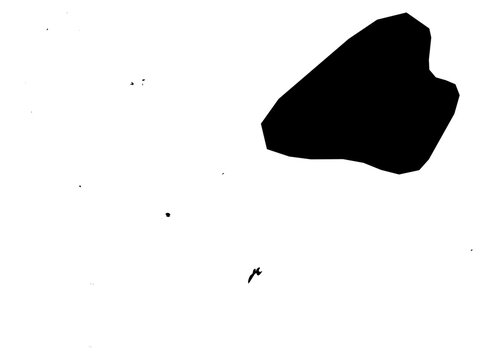 A contour map of Micronesia with state borders. Micronesian administrative silhouette
