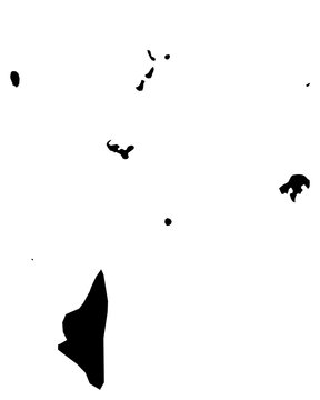 A contour map of Tonga with division borders. Tongan administrative silhouette