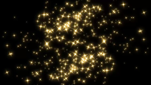 Star shape stardust path lightning gold effect sparkle lighting fairy fantasy glow black screen asset blink blinking night sky, glowing christmas lights luxury spark starburst sparkly path. 4k