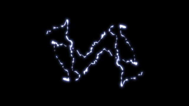 Strong thunder lightning animated overlay, blue lightning bolt, Multiple lightning bolts on vibrant black screen background. energy explosion animation lightning ,4k video