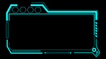cool sibar hud technology rame in dark background frame design in black background 4k images 16 to 9 retio © kahinur