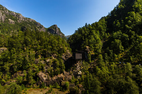 Almannajuvet Zinc Mine Museum in Almannajuvet Gorge, Sauda, Rogaland, Norway