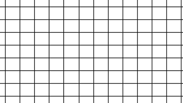 Minimalist black and white grid pattern motion background, featuring perfectly aligned, geometric square lines, for modern projects, editing overlays, and, digital artistry