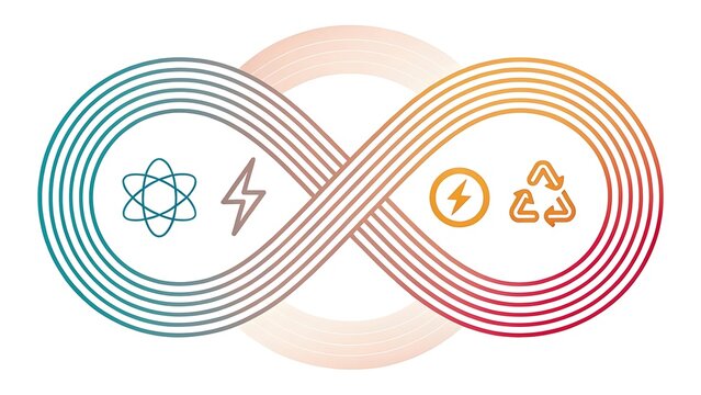 Circular economy concept with sustainability icons circular sustainability infinity recycling