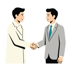 Fototapeta premium Professional Business Handshake Between A Doctor And A Businessman In Suits