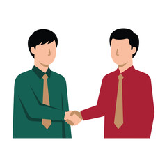 Fototapeta premium Two Businessmen Shaking Hands Representing A Successful Corporate Partnership Deal