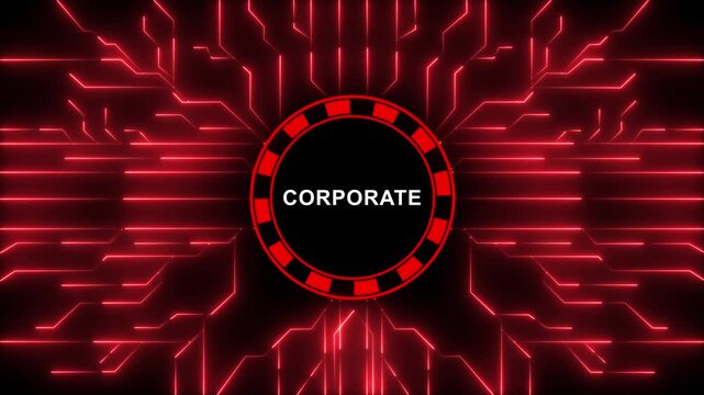 High-tech corporate digital background, featuring pulsing red, circuitry lines and, glowing cybernetic data, flow patterns for, business presentations, financial, tech interfaces, and, modern ui