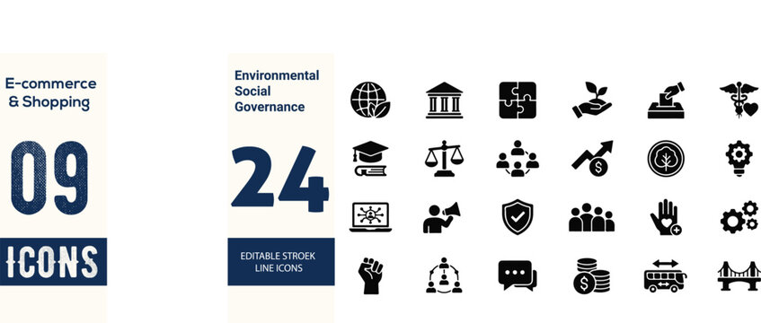Icon sat collection diverse vector icons for global issues government healthcare technology more