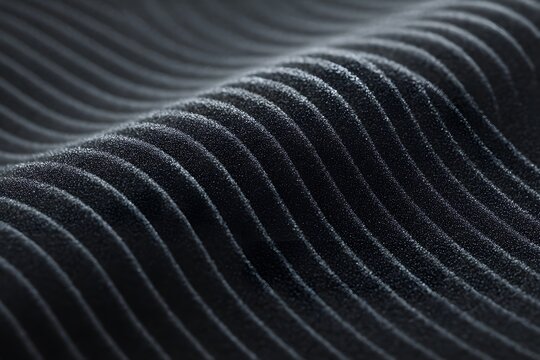 Dark ribbed fabric surface with diagonal ripples and soft moody lighting