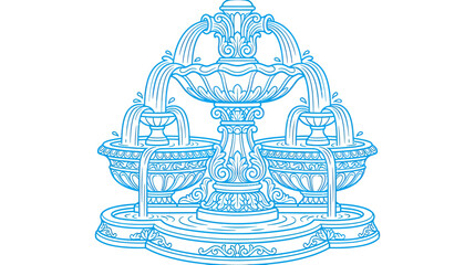 Ornate Water Fountain Illustration © nad
