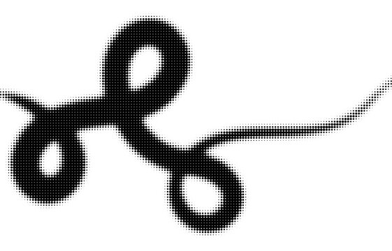 Abstract Halftone Dotted Wavy Line Design Element with Artistic Loops
