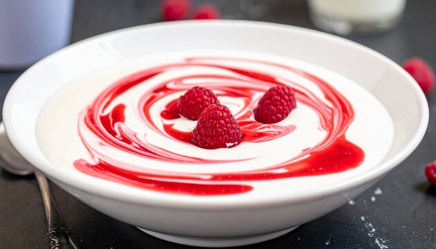 Raspberry Dessert Creamy Treat with Sweet Swirl Design