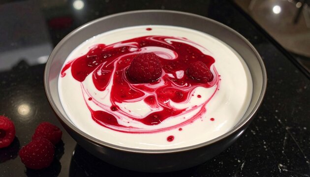 Raspberry Dessert Ready to Serve for Healthy Diet