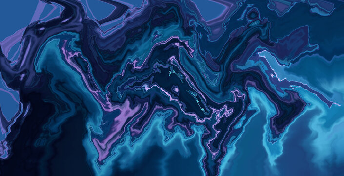 Low poly mountain landscape with fog and purple lighting