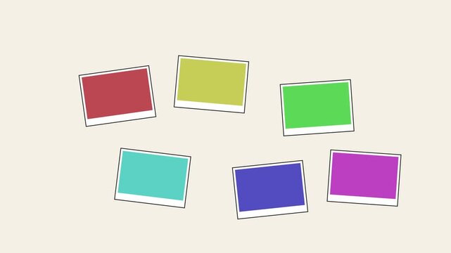 Colorful floating frames animation with blank spaces for custom 4k