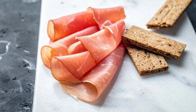 Prosciutto with Crackers a Tasty Snack for Entertaining