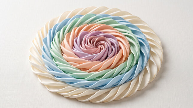 colorful yarn ballAn isolated top view of colorful lollipops and candies on a