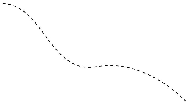 Business growth arrow dotted line animation on black background. dotted line graph arrow, dashed arrow pointing upwards, showing growth and progress. success, development and economic growth concept