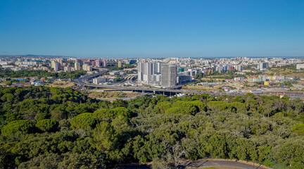 Aerial view of big green park Monsanto © Myron