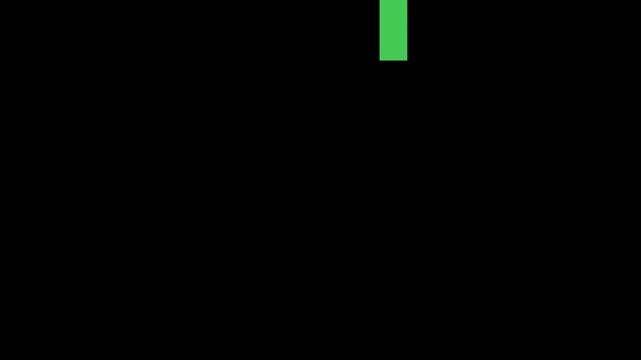 Economic growth, stock market boom, and financial success concept represented by rising green arrows. Chroma key green screen with alpha channel.