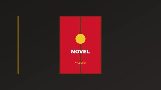 Minimalist novel book cover animation with modern typography and geometric 4k literature publishing