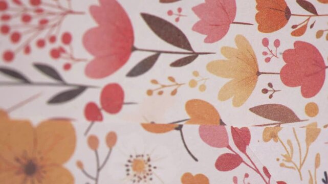 Colorful Floral Illustration Pattern Craft Paper Background Surface