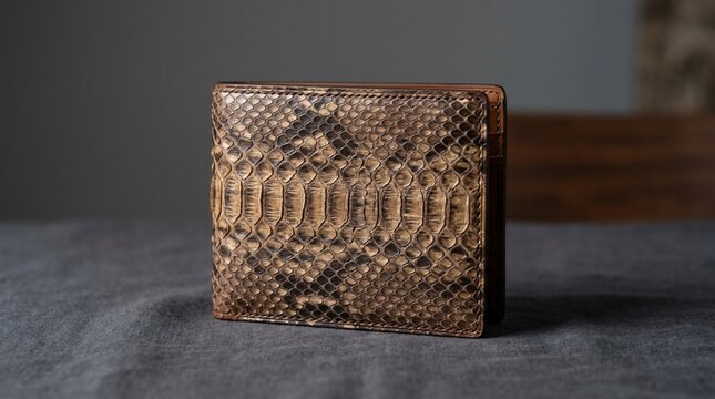 Exotic skin wallet close up showing unique natural texture and pattern