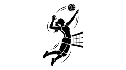 Fototapeta premium Jumping Girl Silhouette Vector Illustration Female Athlete Dancer Runner Black Sports Fitness Action Isolated Design
