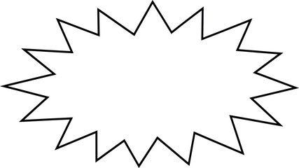 Spiky Starburst Outline Frame Comic Burst Badge Border © Chandrasiri