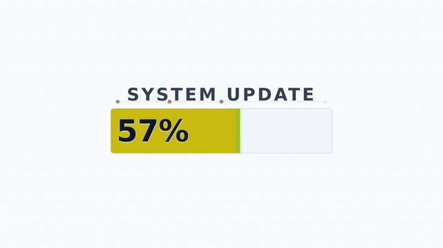 Motion of system update progress bars showing completion.