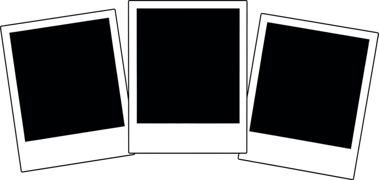 Blank Photo Frames Set Polaroid Mockup Template Collection