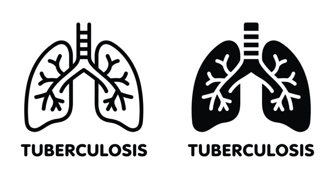 Human lungs icon set representing tuberculosis disease medical diagnosis respiratory health system anatomy symbol for healthcare information clinical research pulmonary care