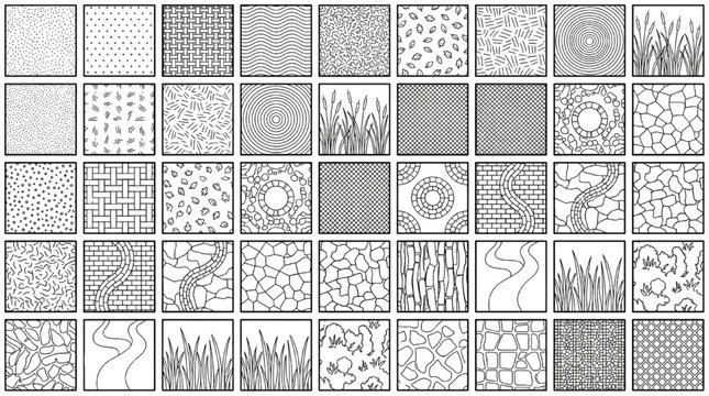 Garden Path Circular Paver Pattern Collection for Landscape Site Plan Design