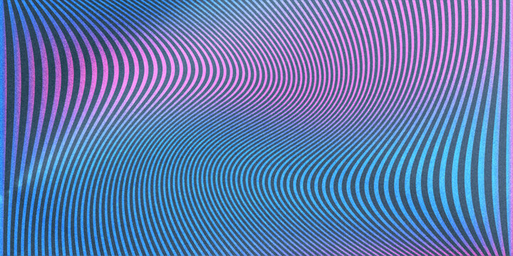 Vibrant pink and blue gradient background with wavy line texture art